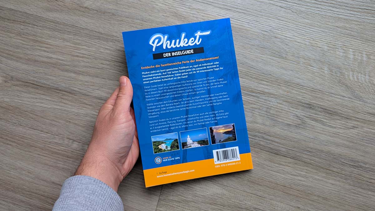 Gestaltung der Buchrückseite inklusive Klappentext und Barcode.